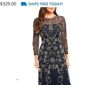 Long beaded evening gown